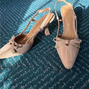 Sam Edelman Circus Beige Slingback Heels